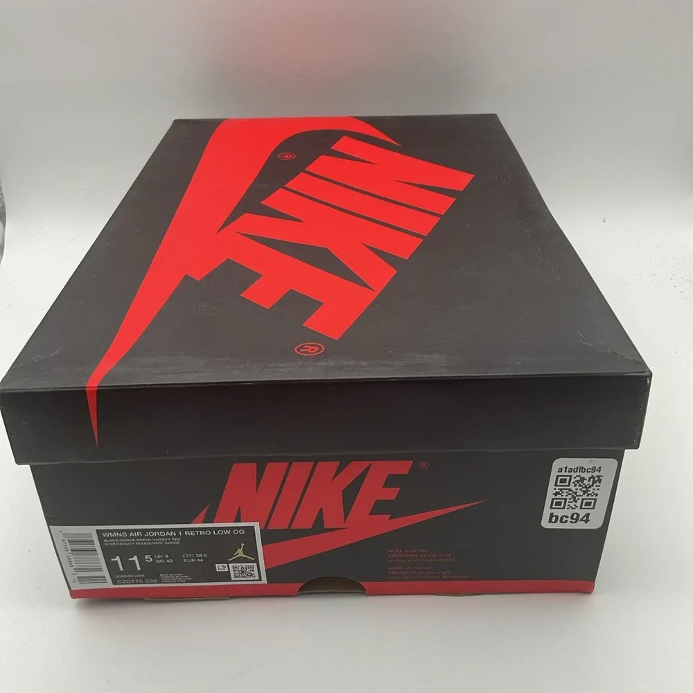 Size 11.5W - Air Jordan 1 Retro OG Low Black Gorge Green W (CZ0775-036) - Picture 9 of 9